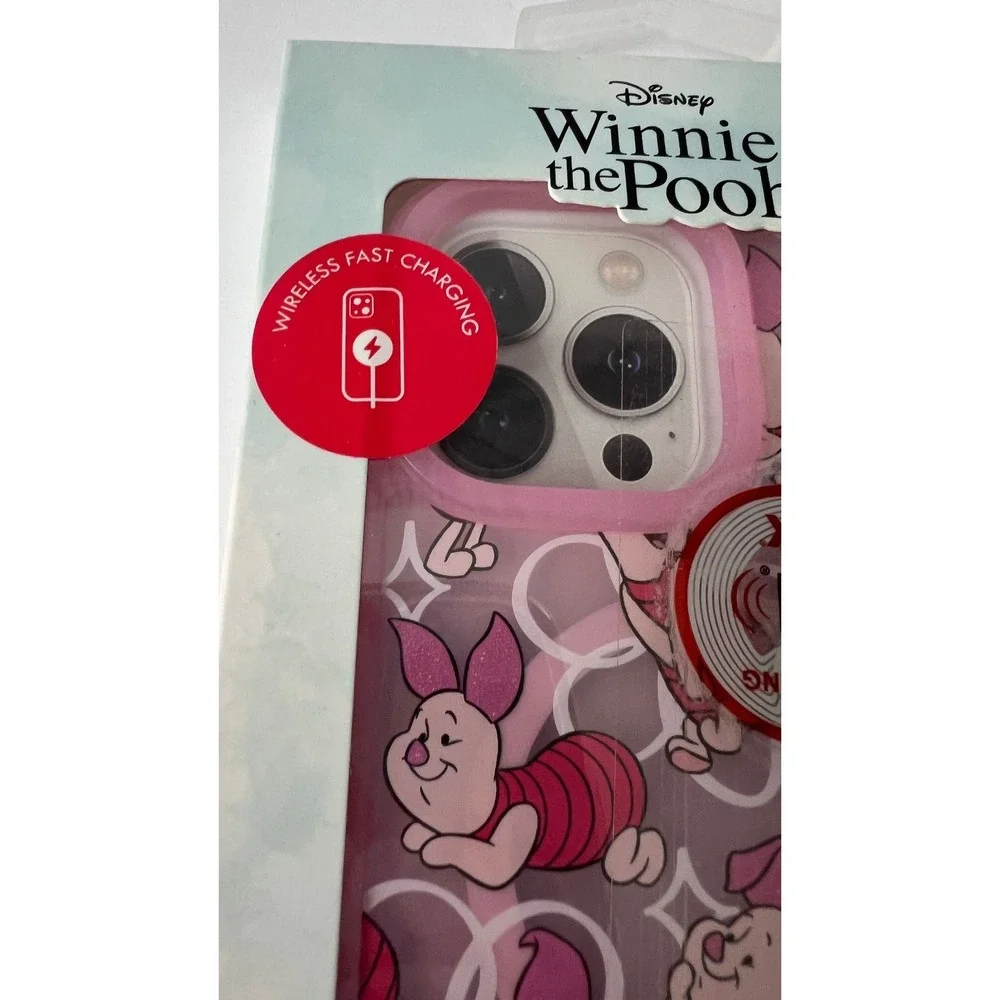 Disney Winnie the Pooh Piglet iPhone 13 14 Pro Max Case‎ Pink Wireless Charging